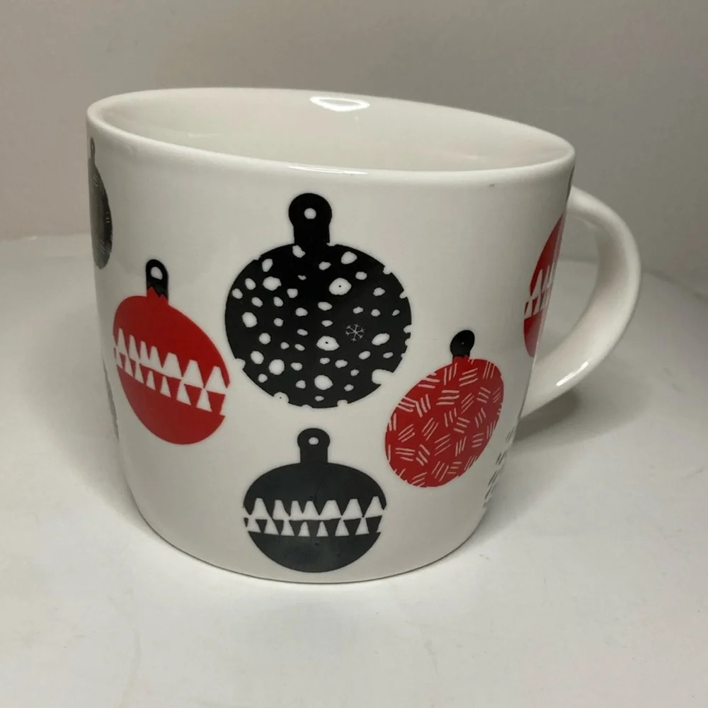 Starbucks Christmas Holiday Mug Coffee Cups dated 2016, red, white and black